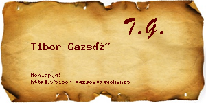 Tibor Gazsó névjegykártya
